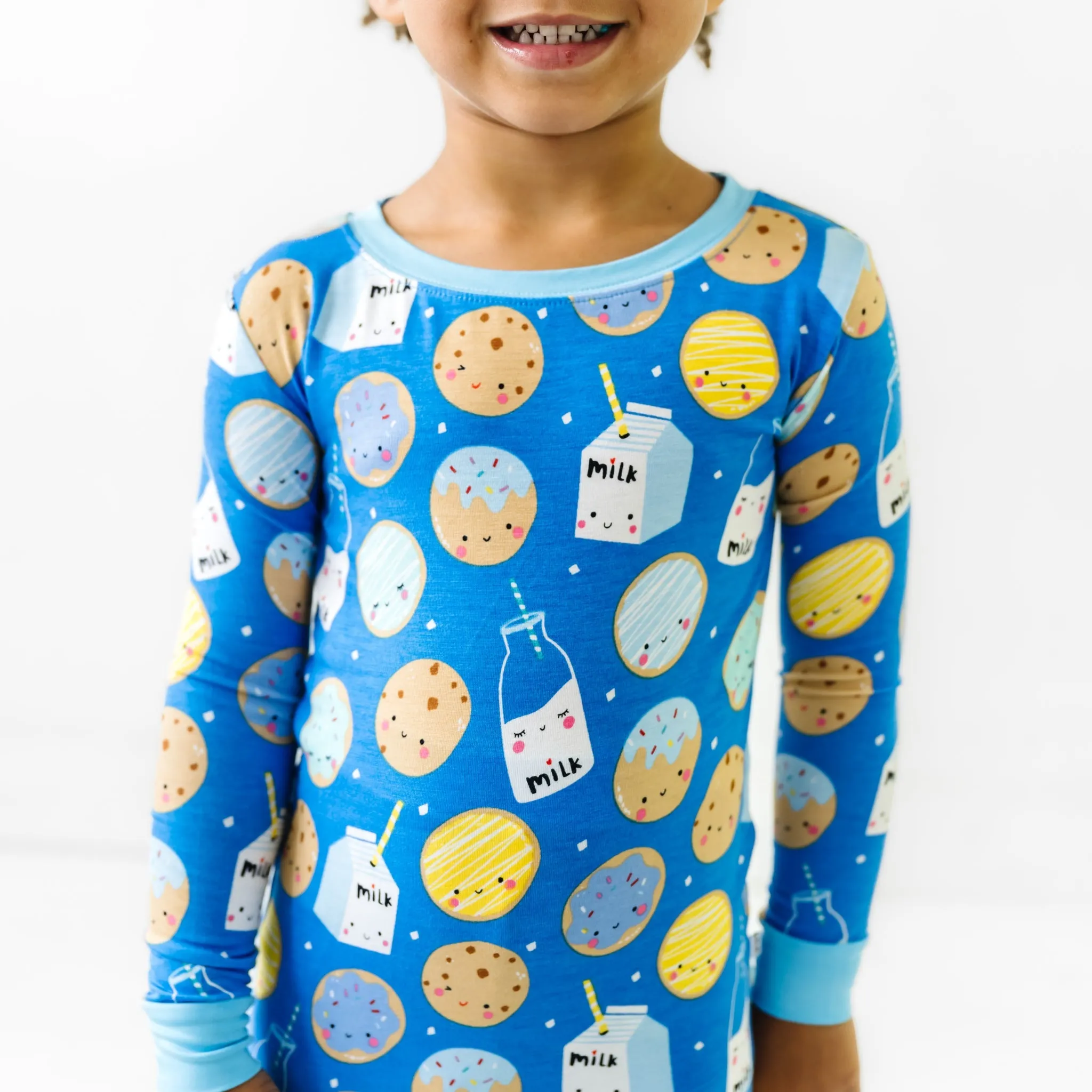 Blue Cookies & Milk Two-Piece Pajama Set