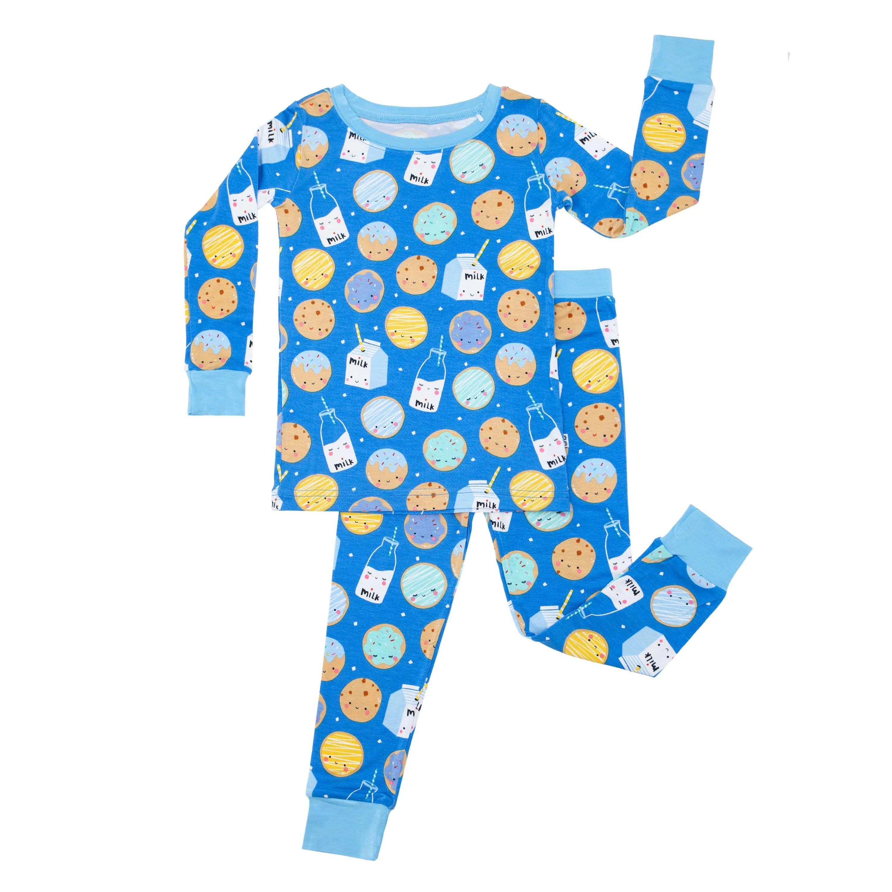 Blue Cookies & Milk Two-Piece Pajama Set