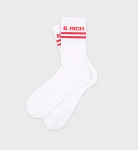 Bold Logo Socks - White/Cotton Candy