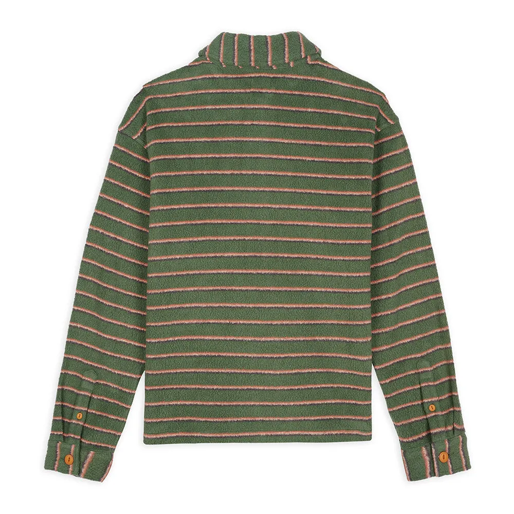 Brain Dead Striped Micro Sherpa Overshirt