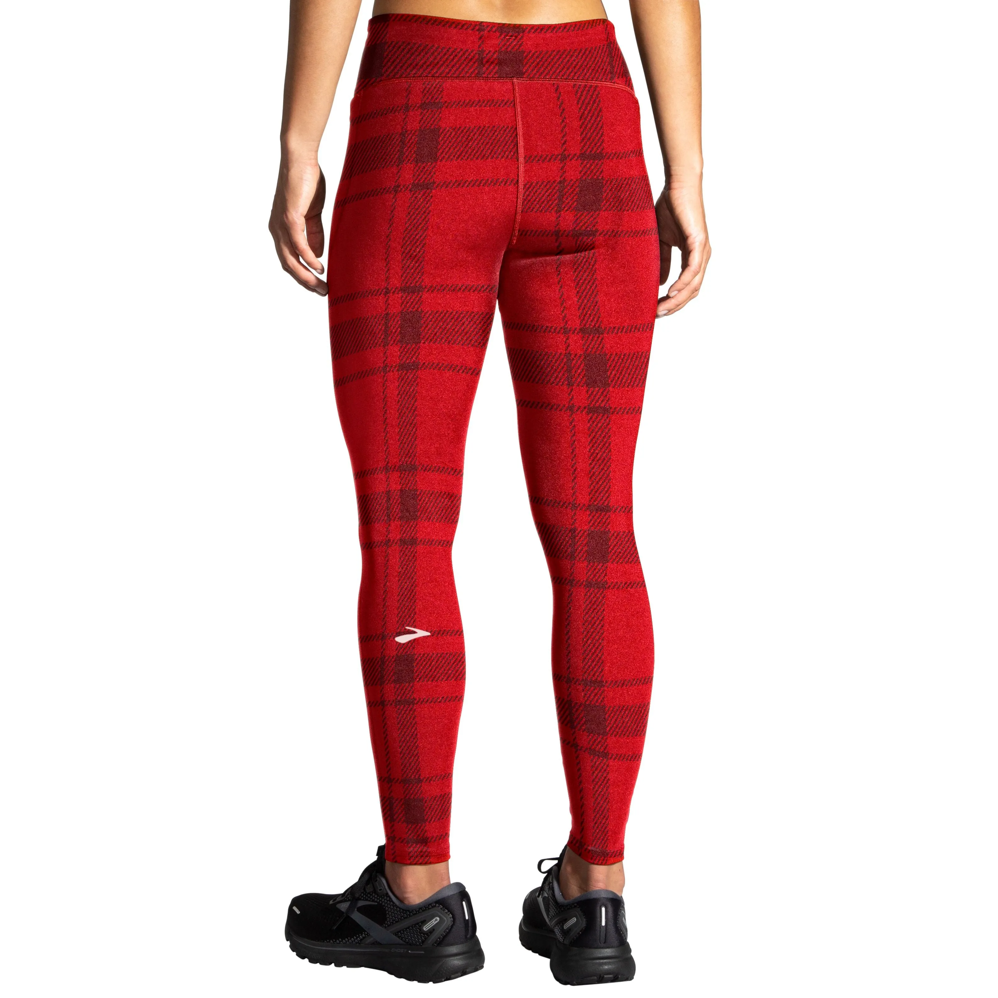 Brooks Women's Moment Tight Run Merry Plaid