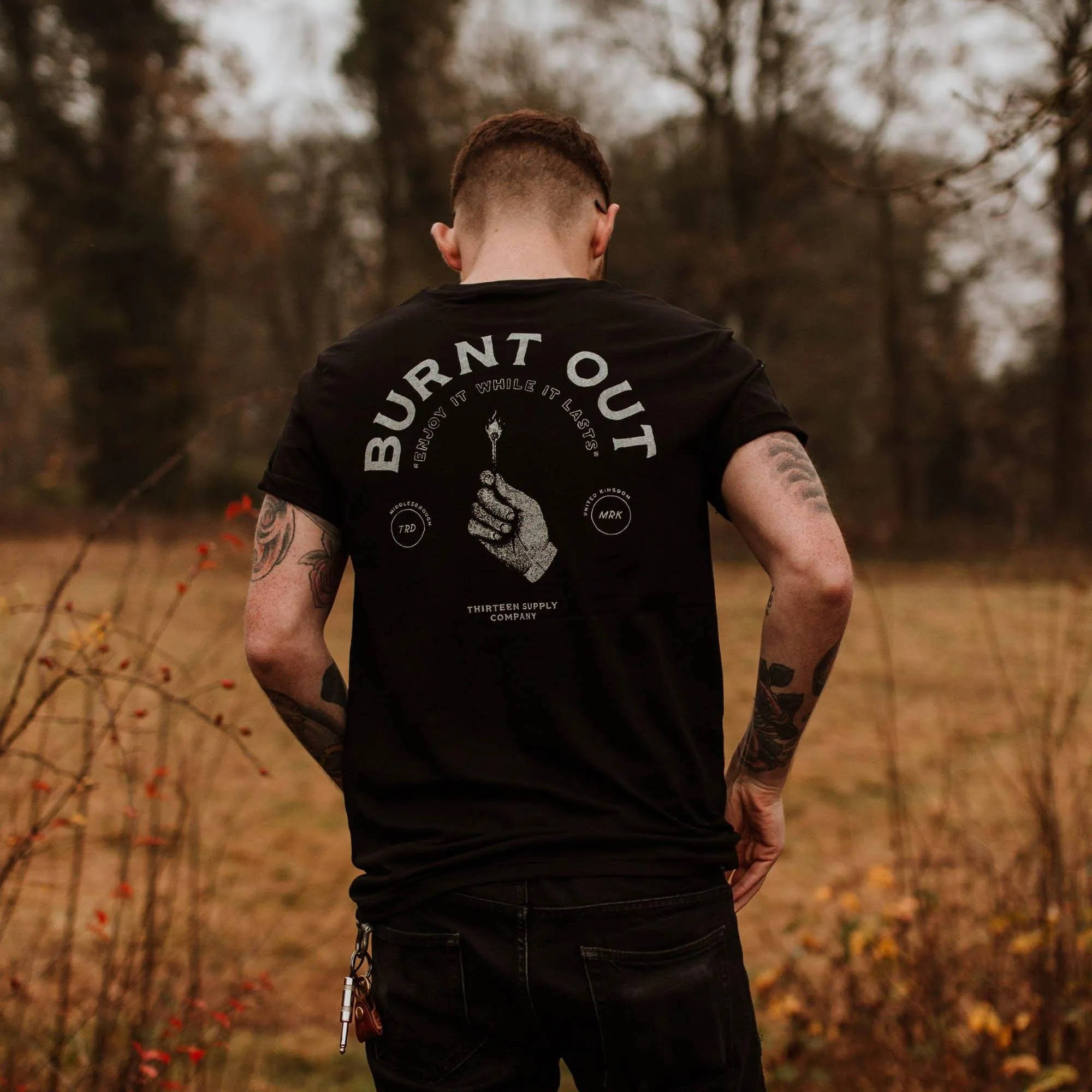 BURNT OUT - BLACK UNISEX T-SHIRT