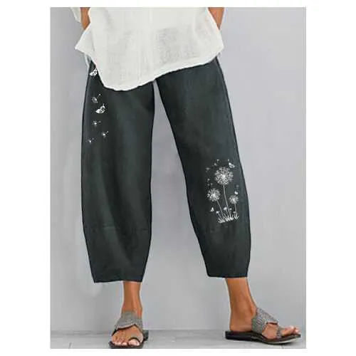 Butterfly Flower Print Pants