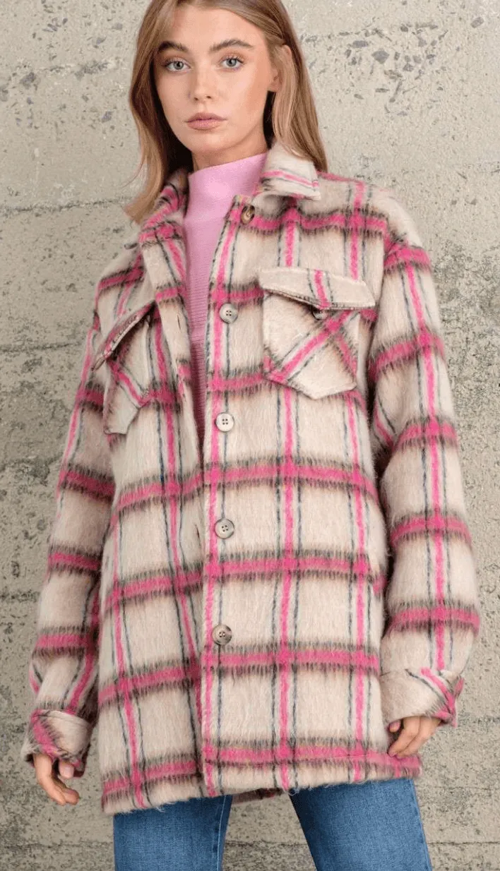 Button Down Furry Jacket by Shop Neighbor 8089