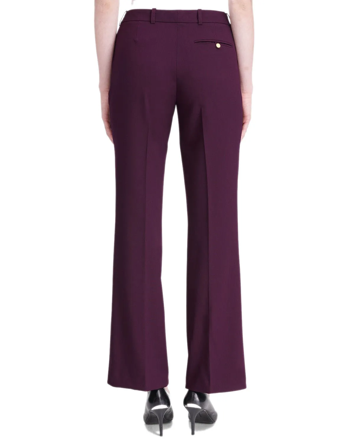 Calvin Klein Women's Straight Fit Stretch Trousers, Burgundy, 14