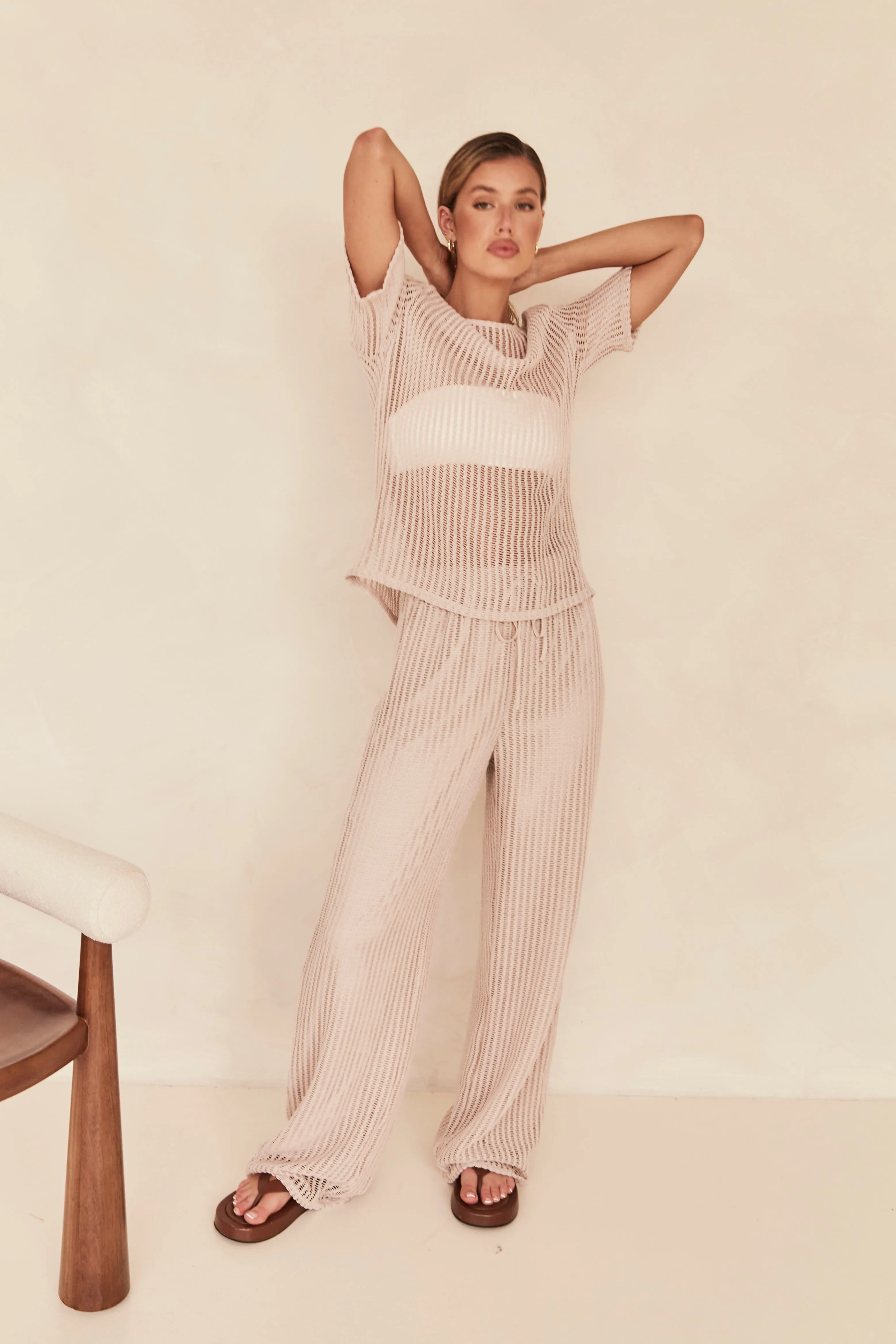 Celia Knit Pant (Beige)