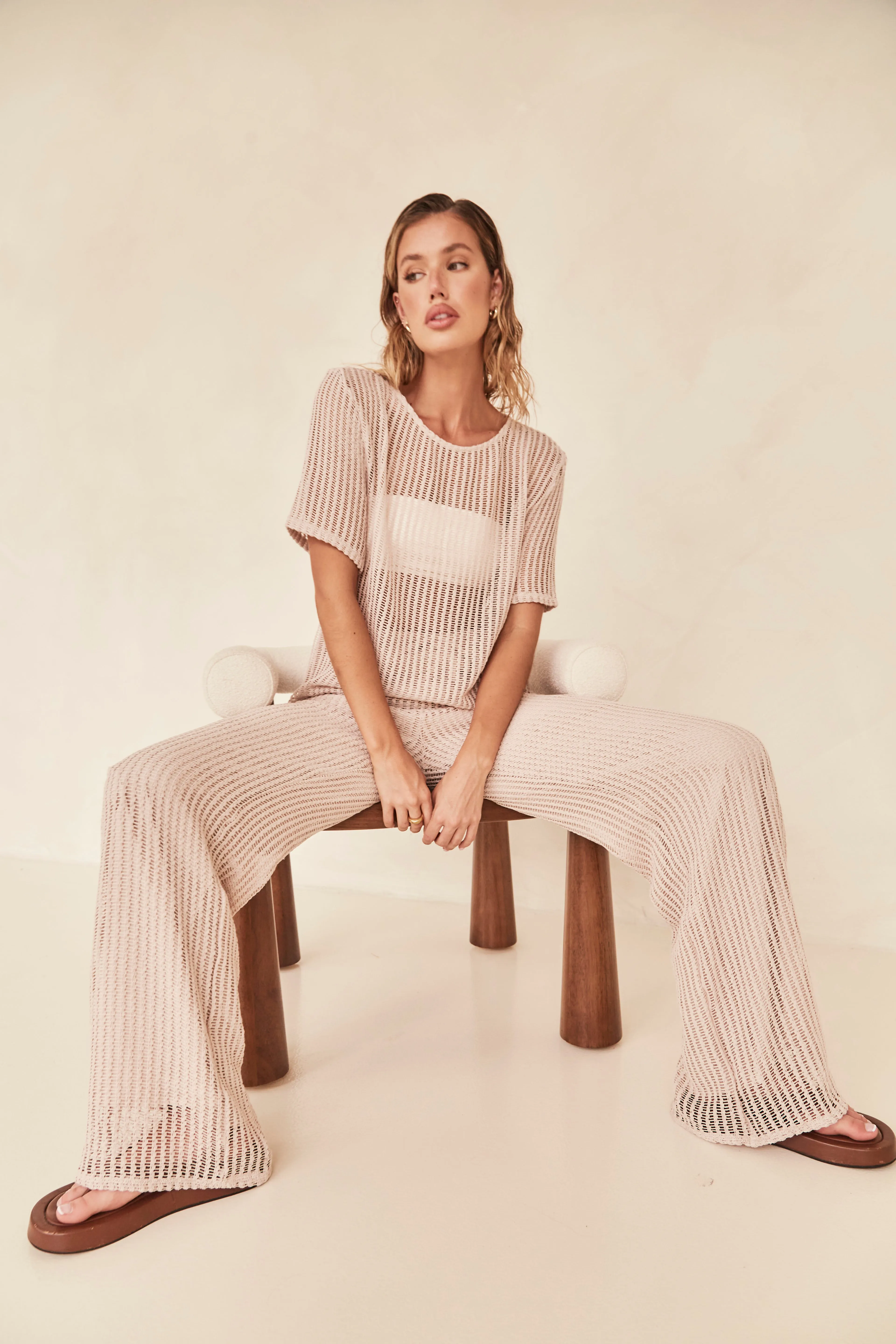 Celia Knit Pant (Beige)