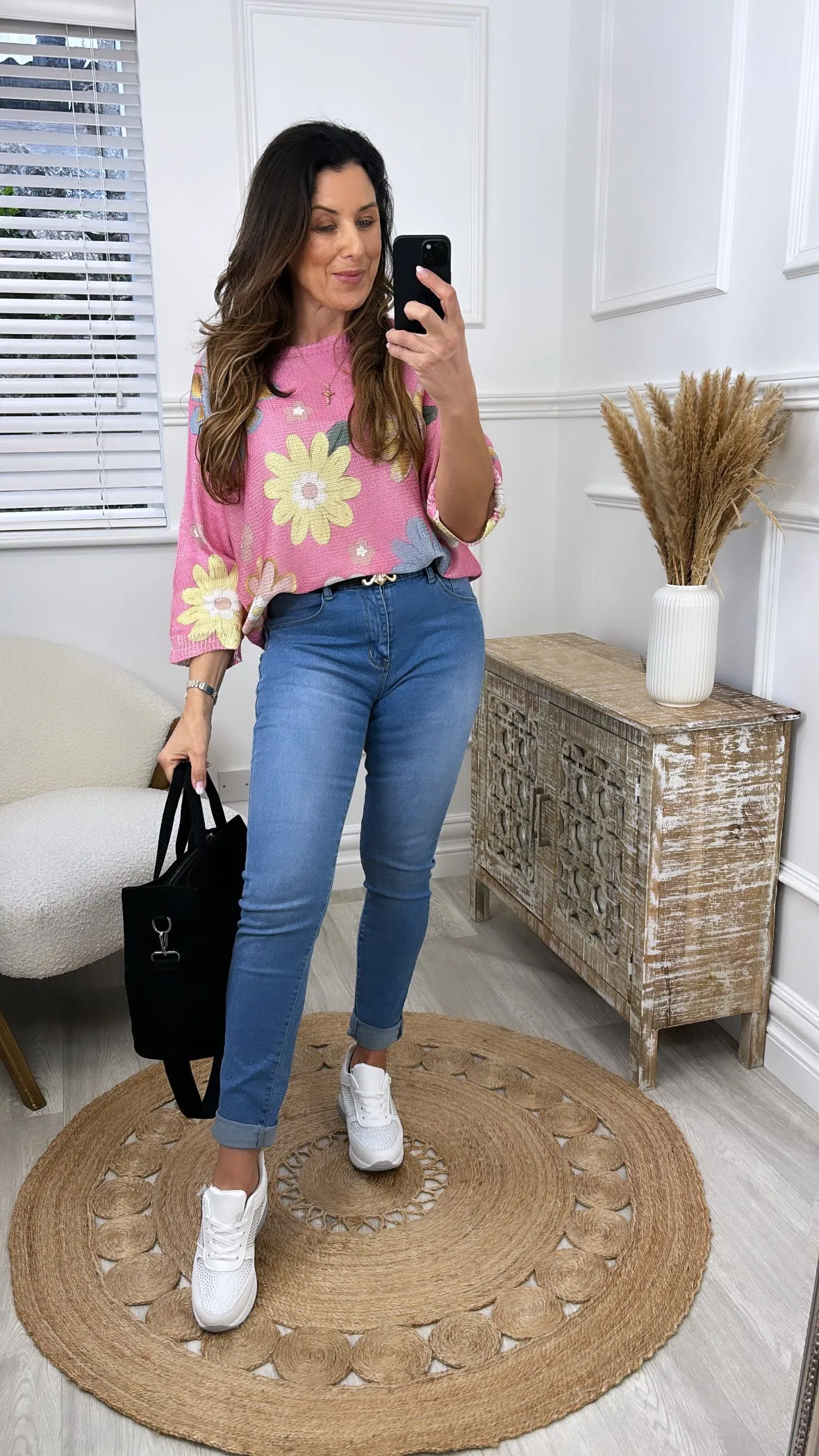 Cheryl Pink Floral Print Top