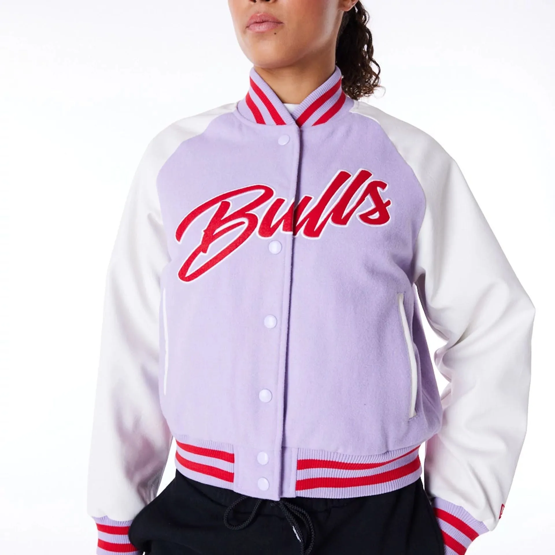 Chicago Bulls Womens NBA Pastel Purple Varsity Jacket