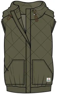 Clementine Recycled Quilted Vest - Khaki