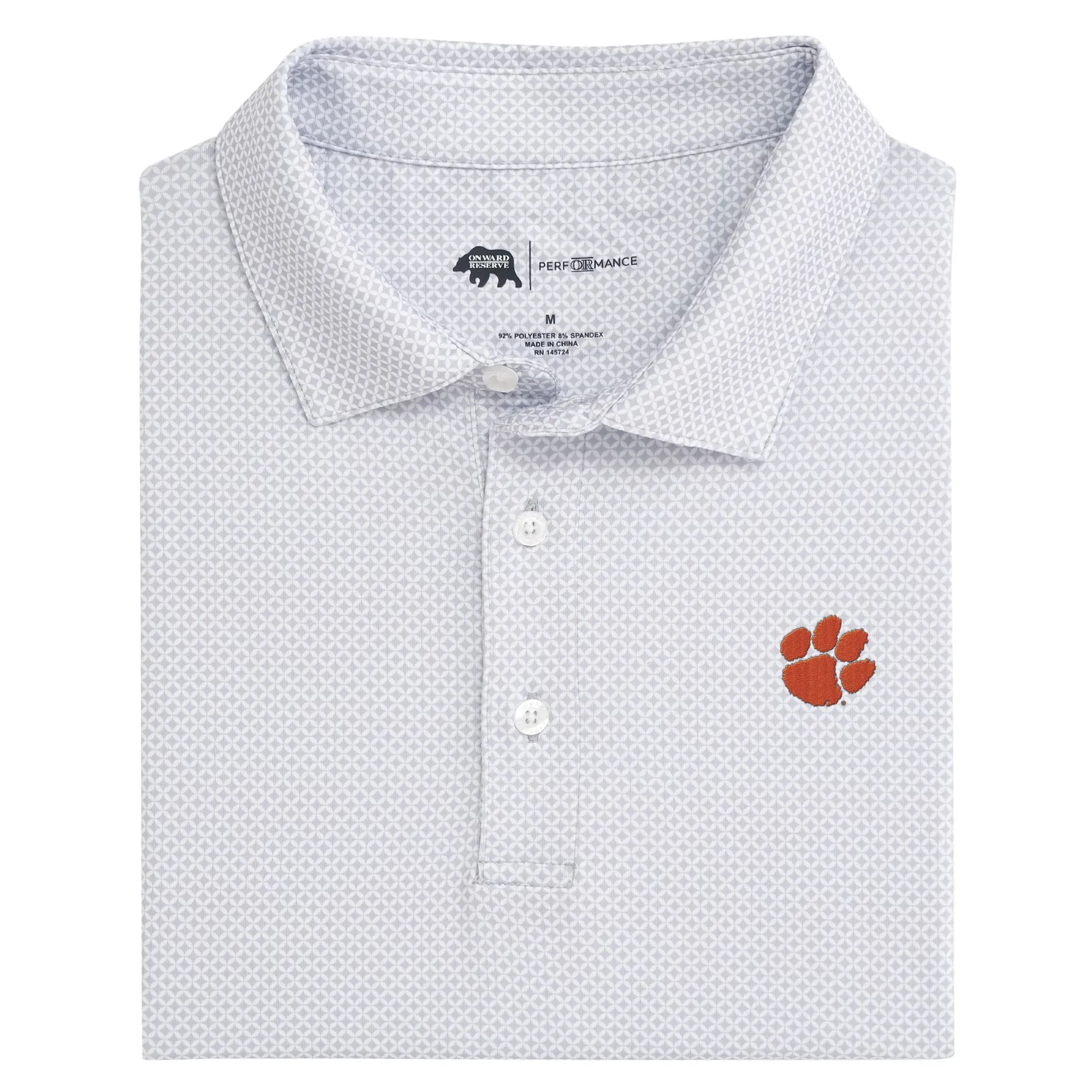 Clemson Scope Printed Performance Polo - Mirage Grey