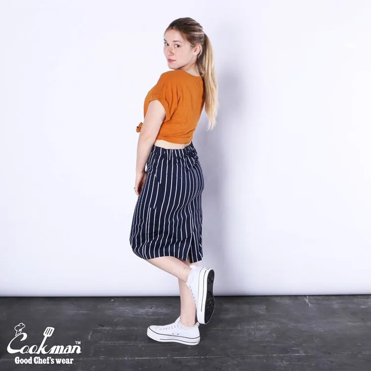 Cookman Baker's Skirt - Stripe : Navy