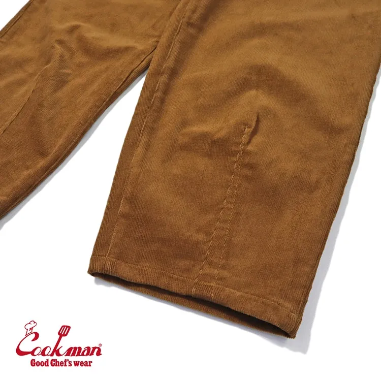 Cookman Harvest Pants Cropped - High Wale Corduroy : Dark Brown