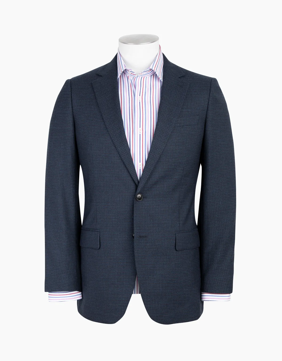 Cooper Blue & Burgundy Micro Check Two Piece Suit