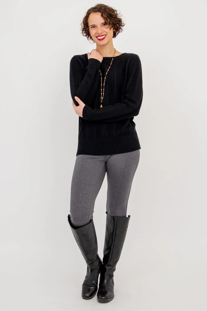 Cora Sweater, Black, Cotton