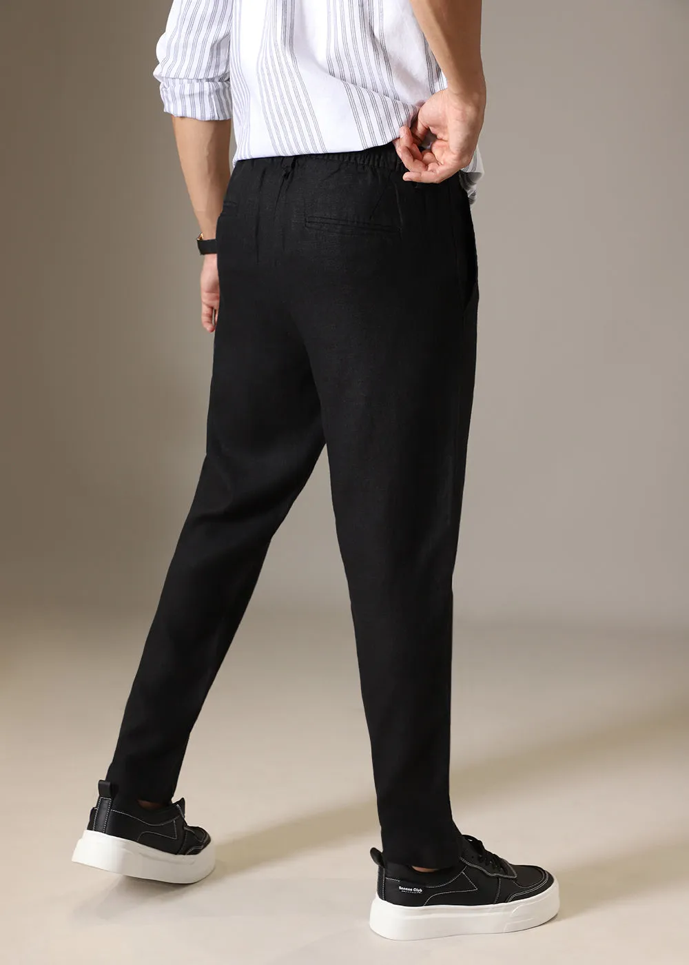 Cosmic Black Linen Pant