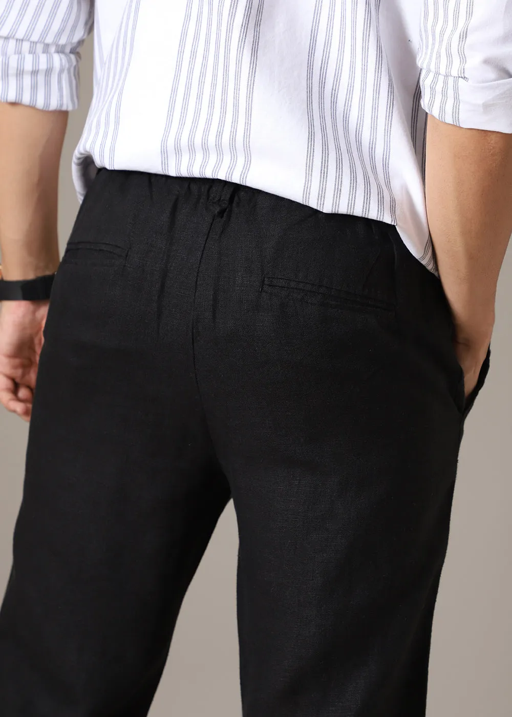 Cosmic Black Linen Pant