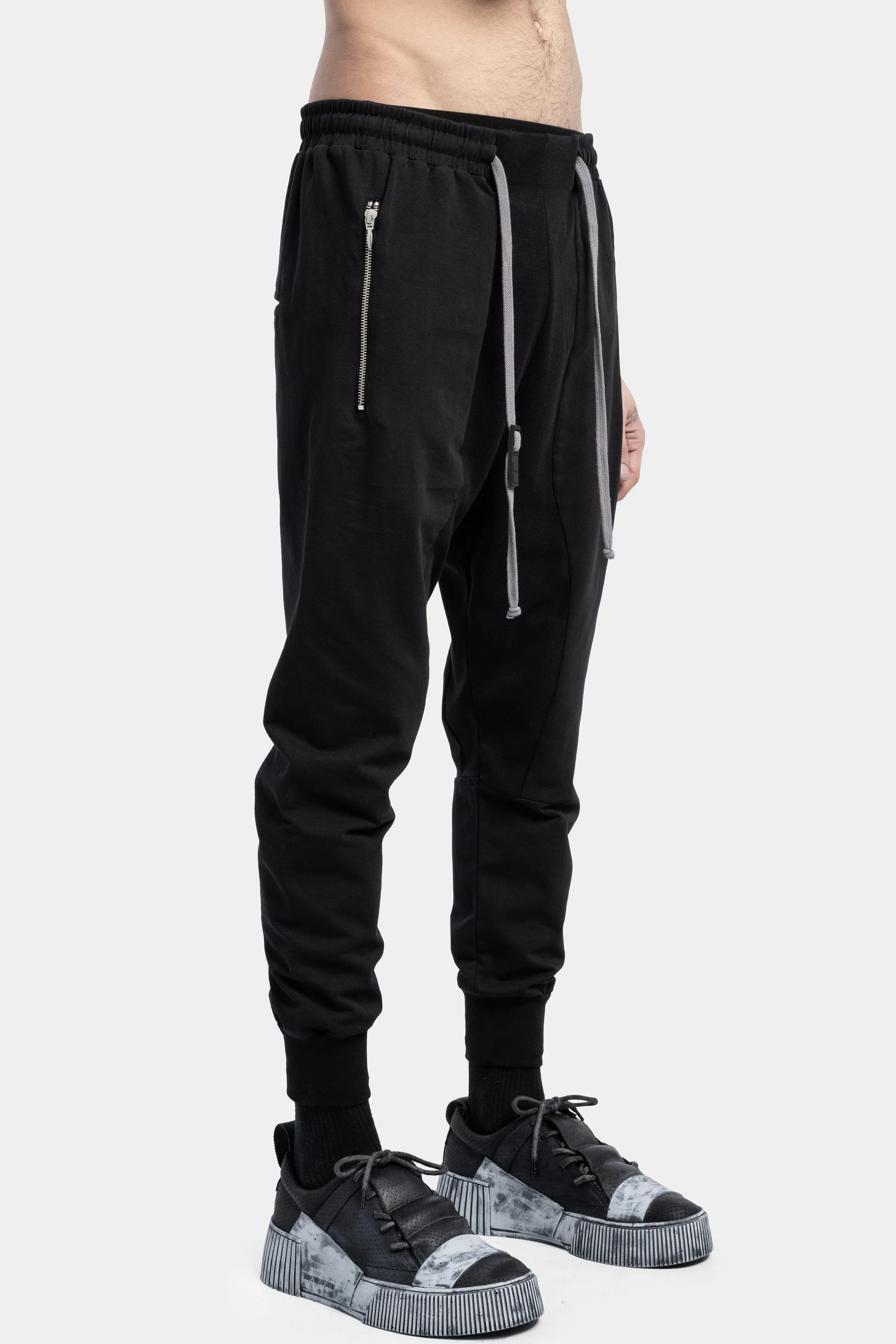 Cotton Jersey Jogger Sweatpants, Black