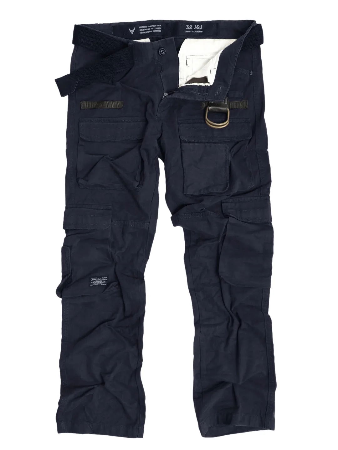 Crime Navy Blue Multi Pocket Cargo