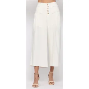 Culottes Pants in Ivory & Pastel Yellow by Fate