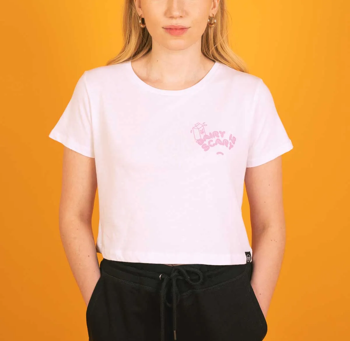 Dairy Is Scary - White Crop Top