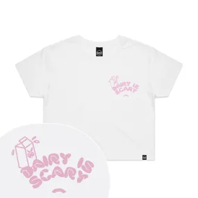 Dairy Is Scary - White Crop Top