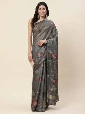 Digital Floral Print Cotton Saree