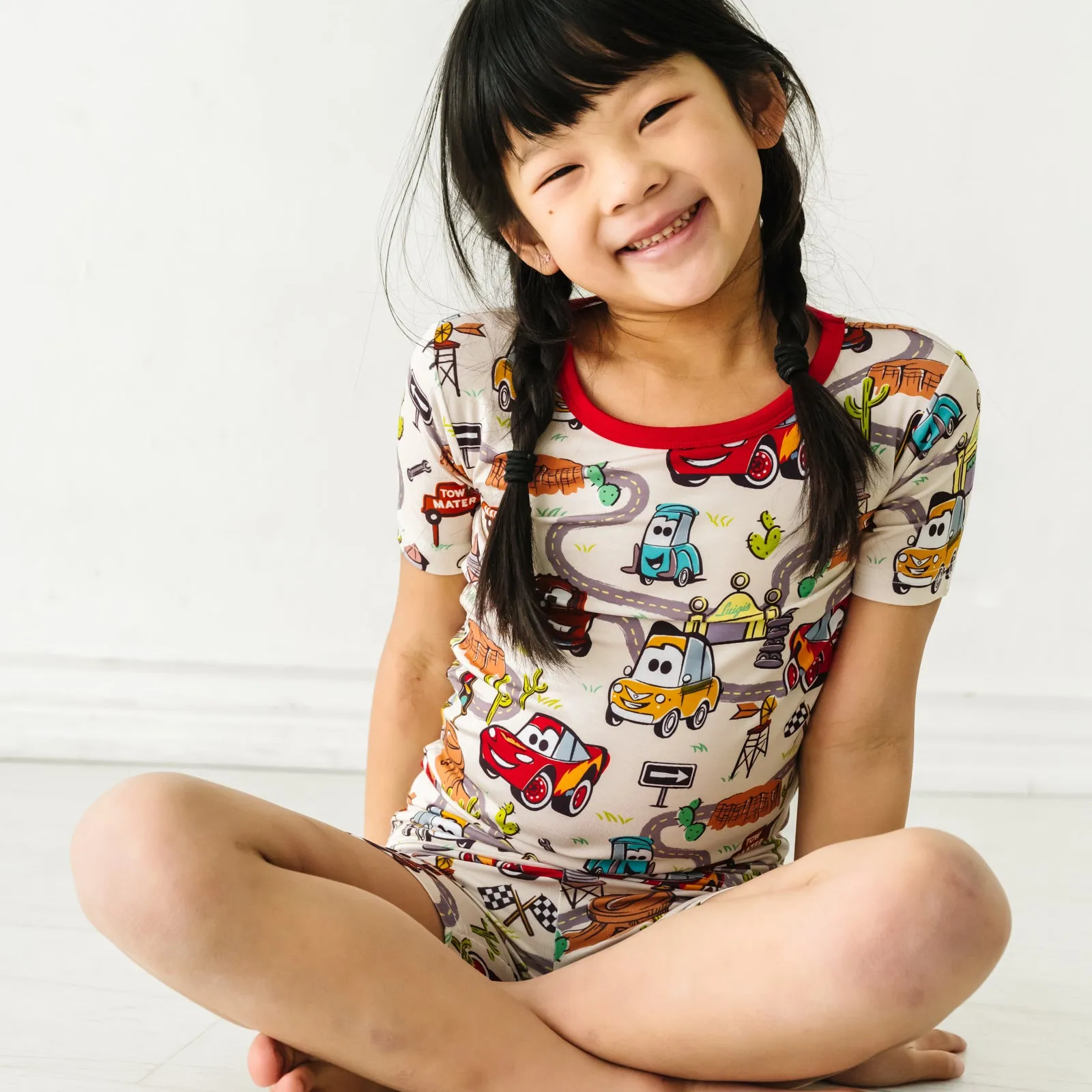 Disney Pixar Radiator Springs Two-Piece Short Sleeve & Shorts Pajama Set