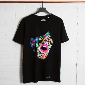 Droplet Face 005 - Tshirt - Black