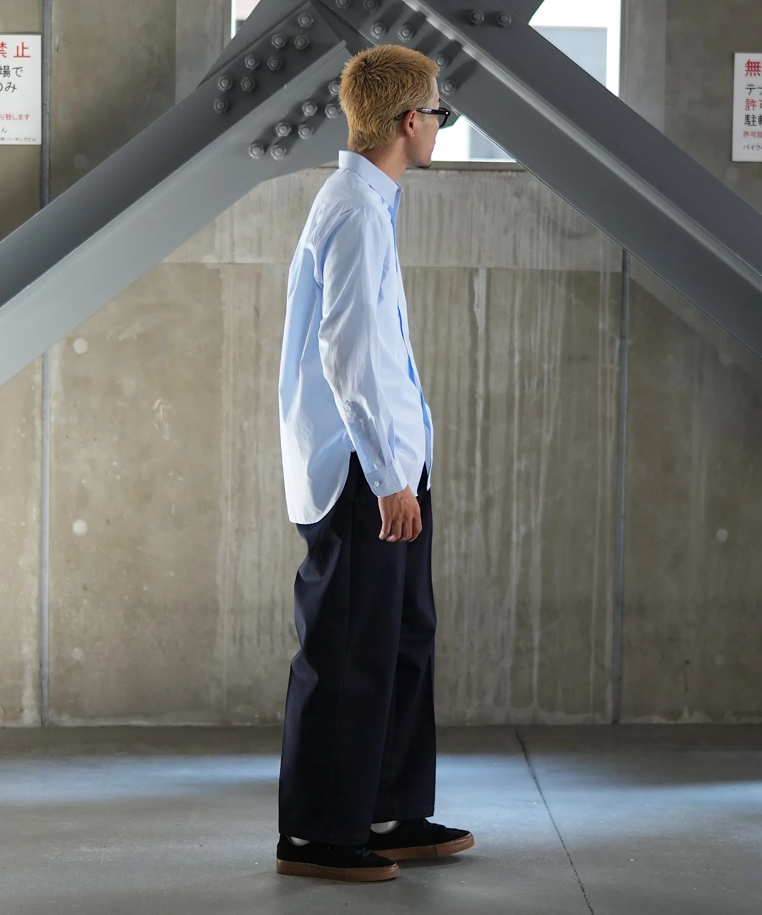 Easy Wide Tapered Pants "NAVY"