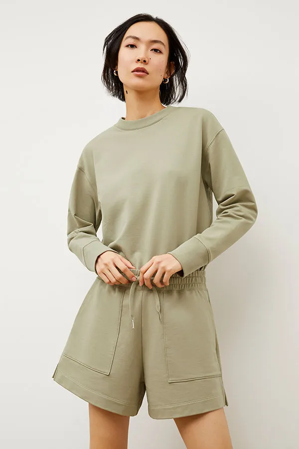 Ellie Pullover - Light French Terry :: Laurel Green