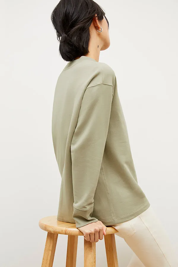 Ellie Pullover - Light French Terry :: Laurel Green