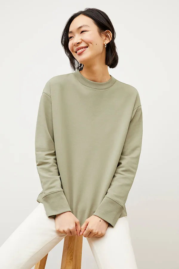 Ellie Pullover - Light French Terry :: Laurel Green