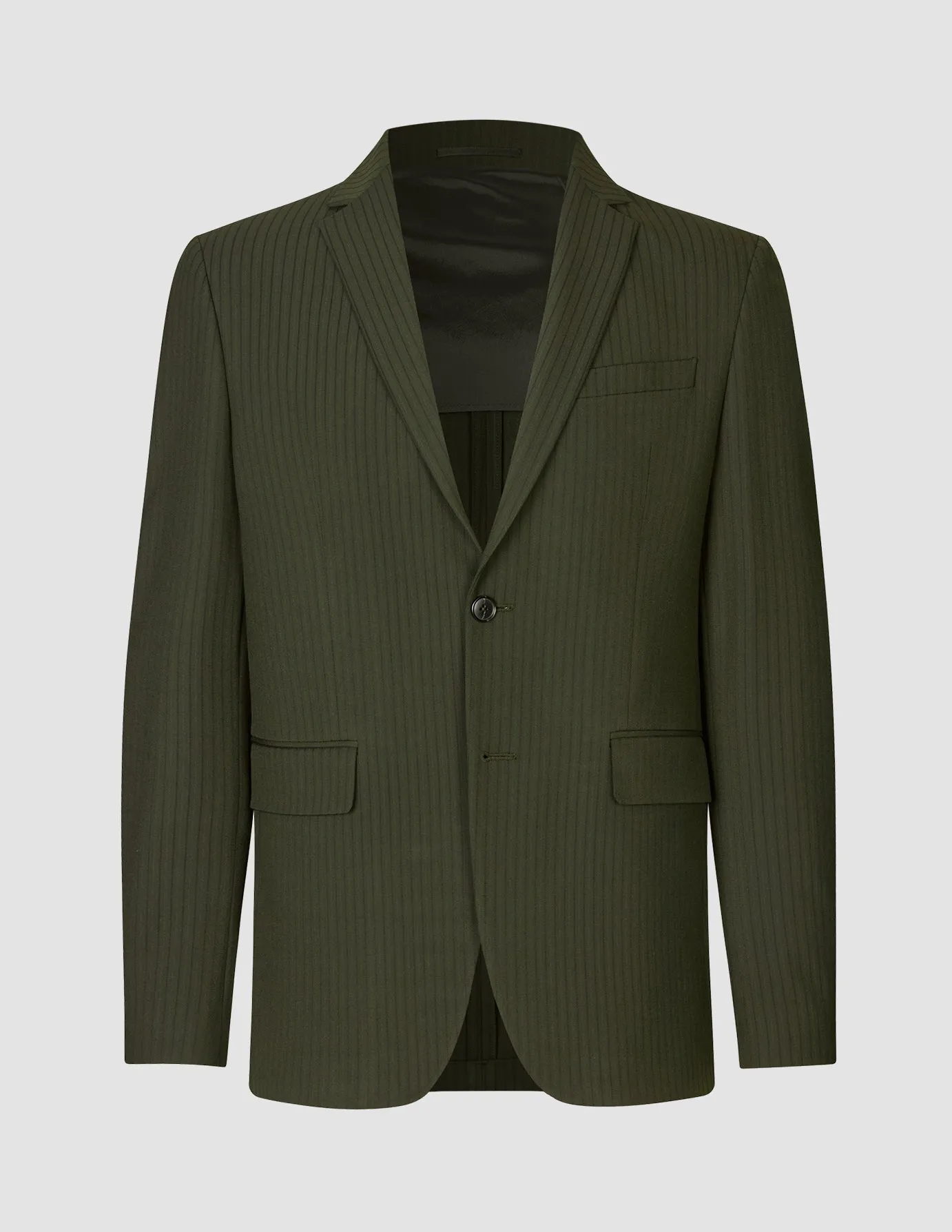 Essential Suit Moss Green Pinstripe