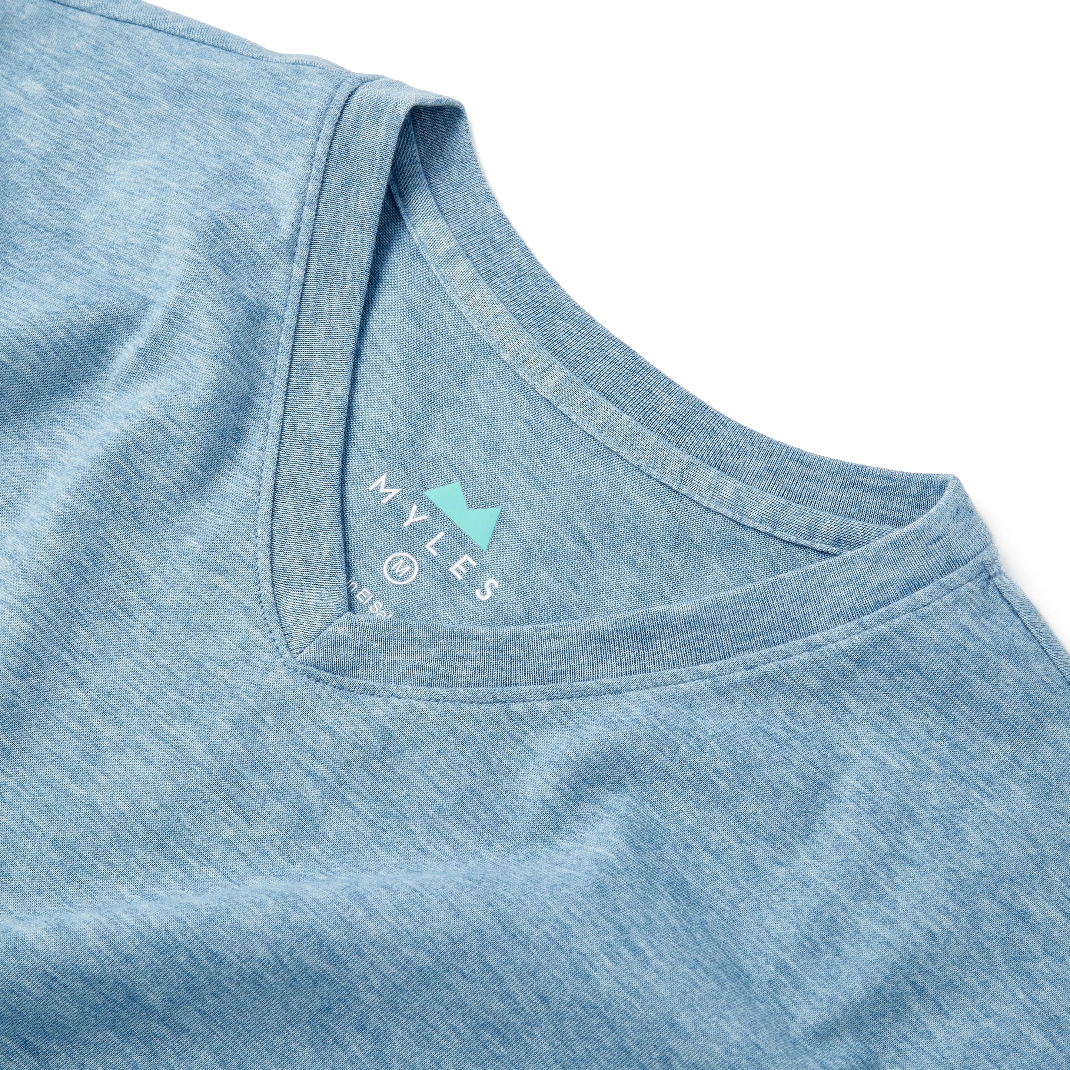 Everyday Tee with V-Neck in Heather Indigo