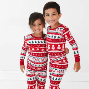 Festive Fair Isle Two-Piece Pajama Set