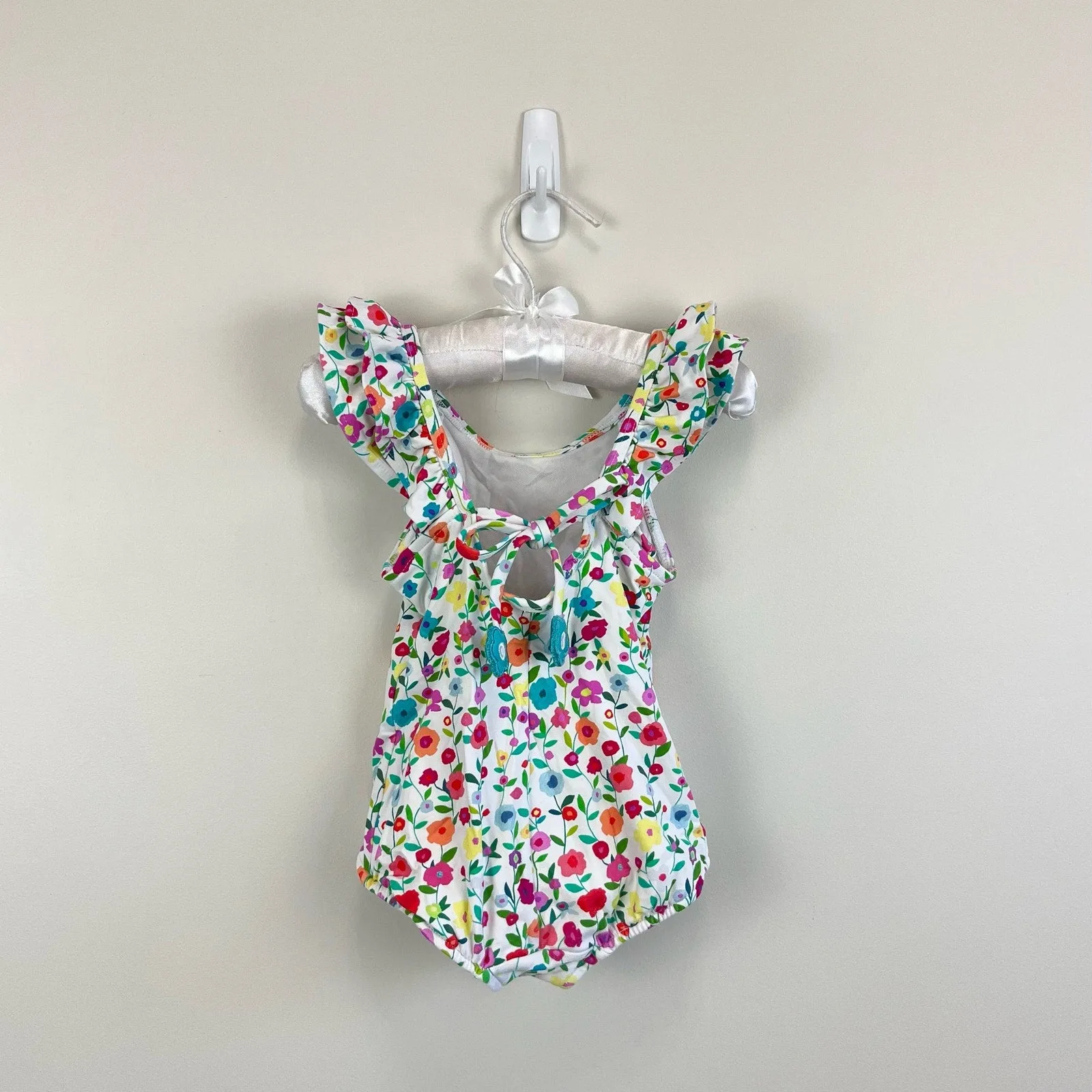 Florence Eiseman Floral Ruffle Bathing Suit 2T