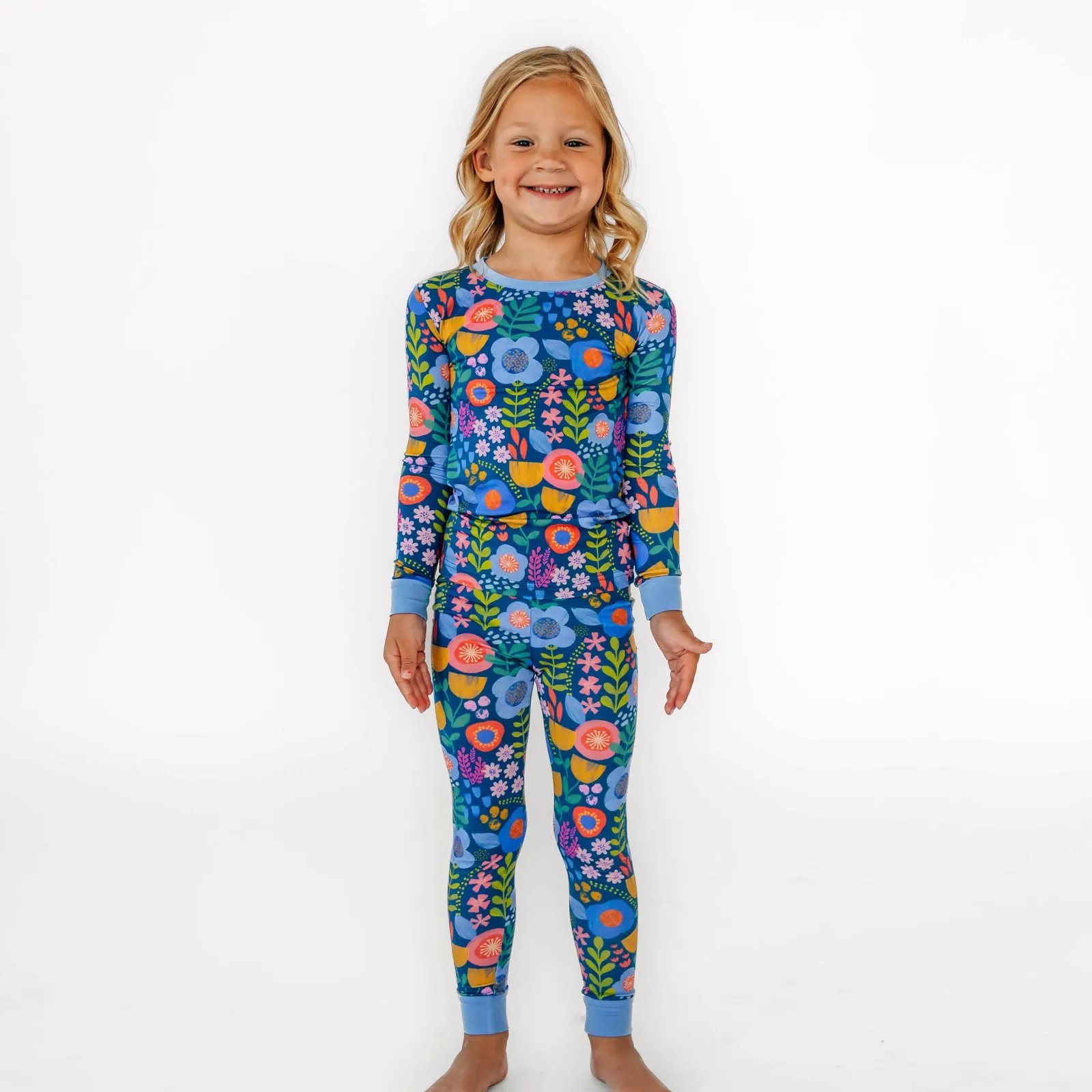 Folk Floral Two-Piece Pajama Set