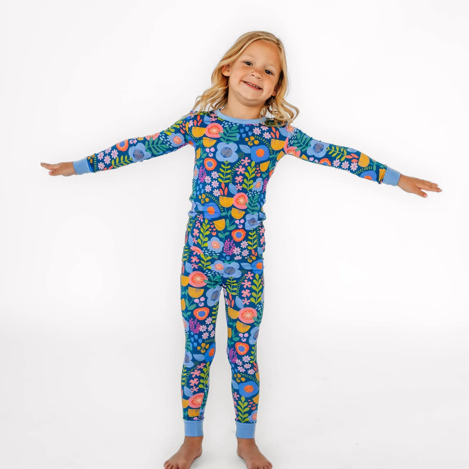 Folk Floral Two-Piece Pajama Set