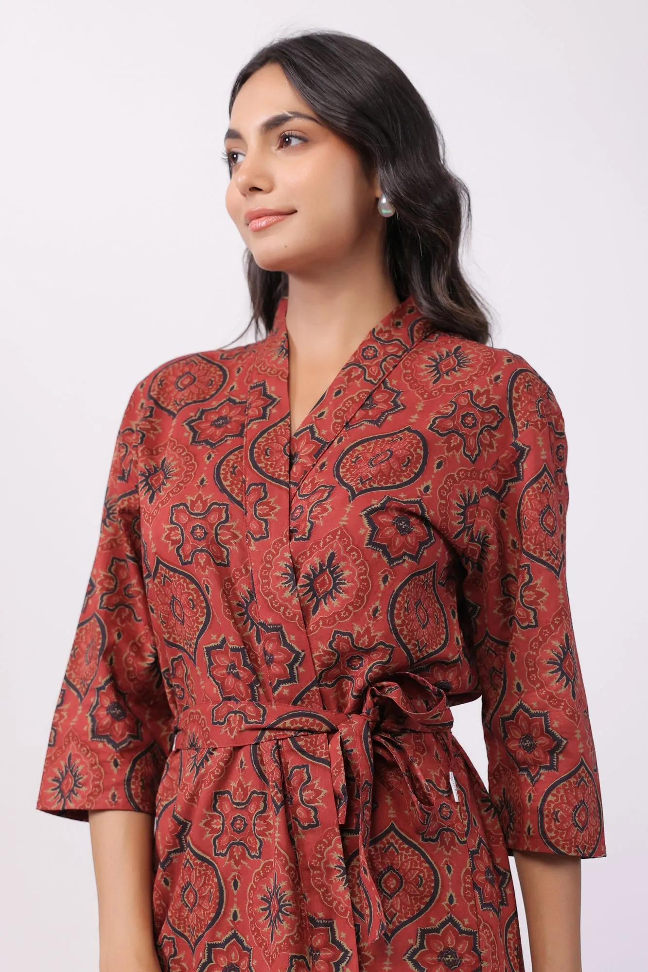 Folklore Fusion Maroon Robe