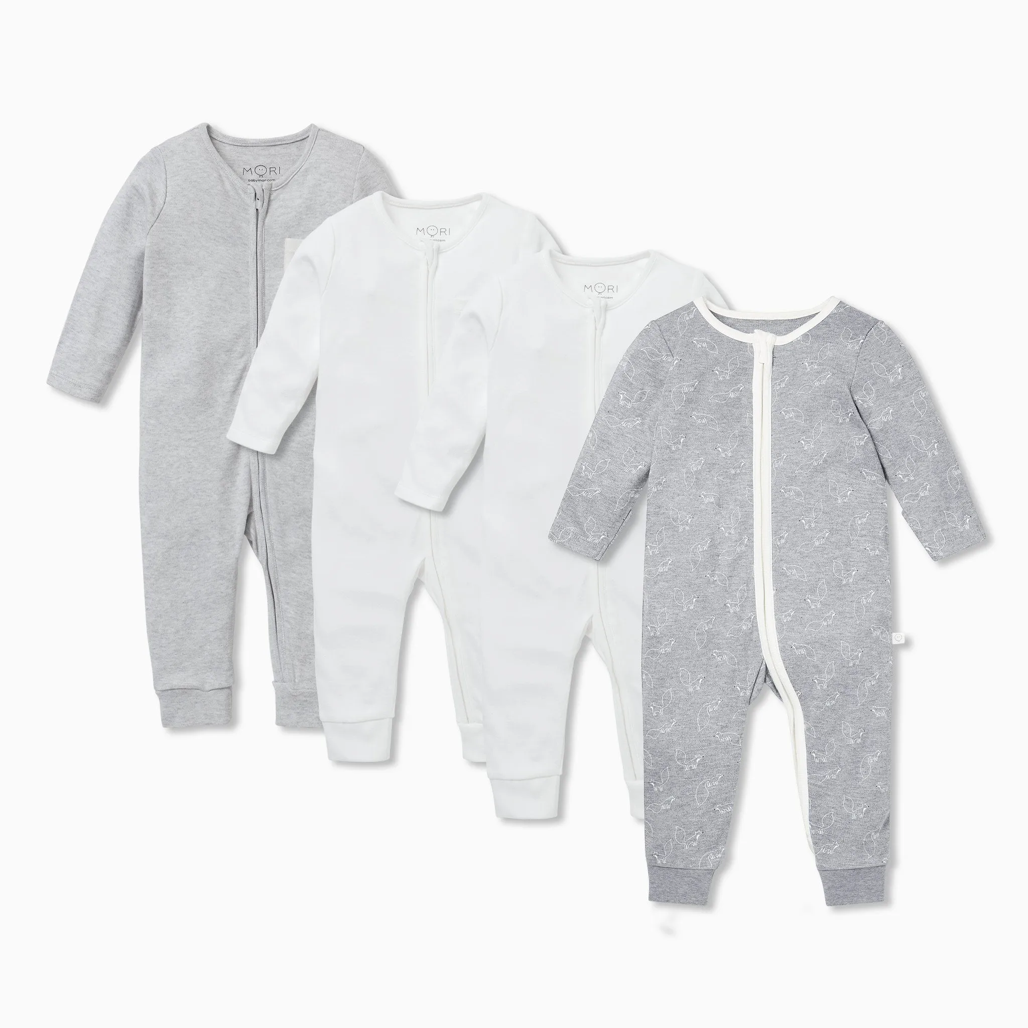 Fox Zip-Up Sleep & Play One-Piece 4 Pack