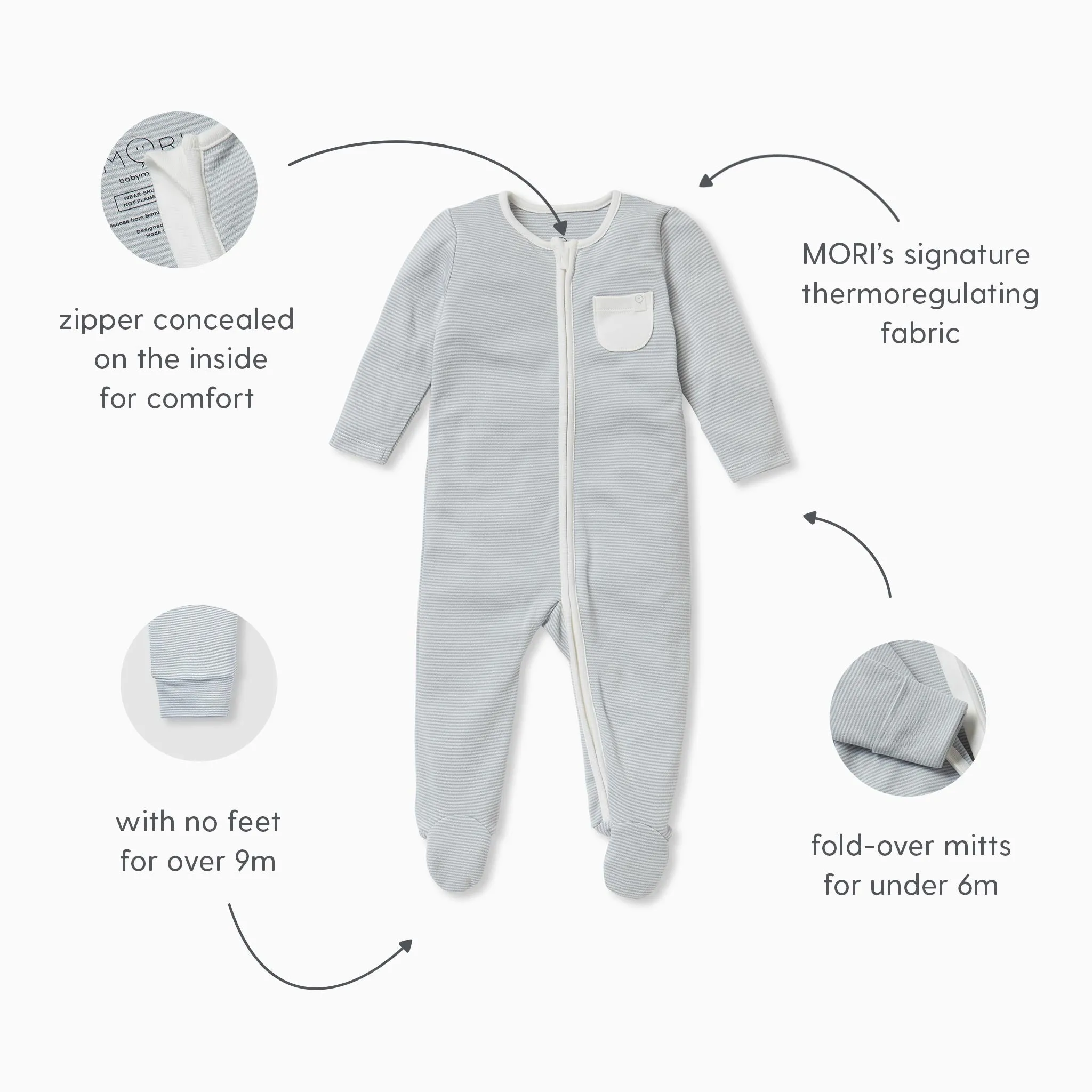 Fox Zip-Up Sleep & Play One-Piece 4 Pack