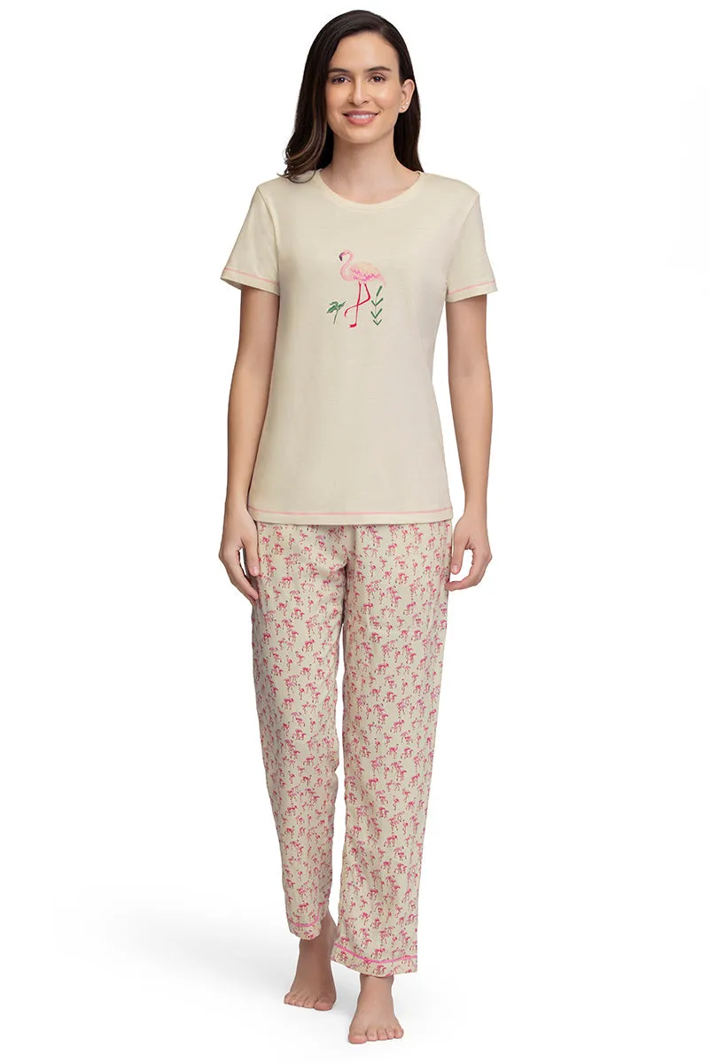 Full Length Pyjama Bottom - Flamingo Pr