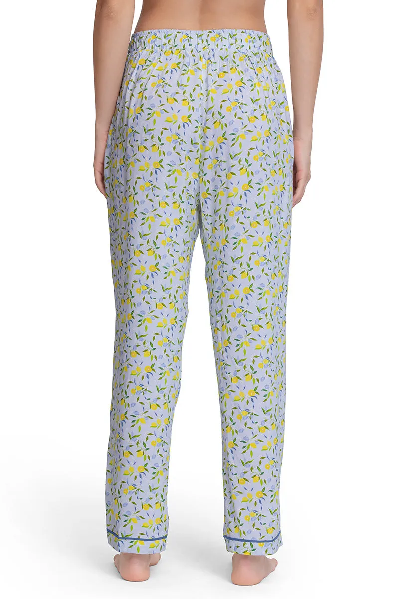 Full Length Pyjama Bottom - Lemon Leaf Pr