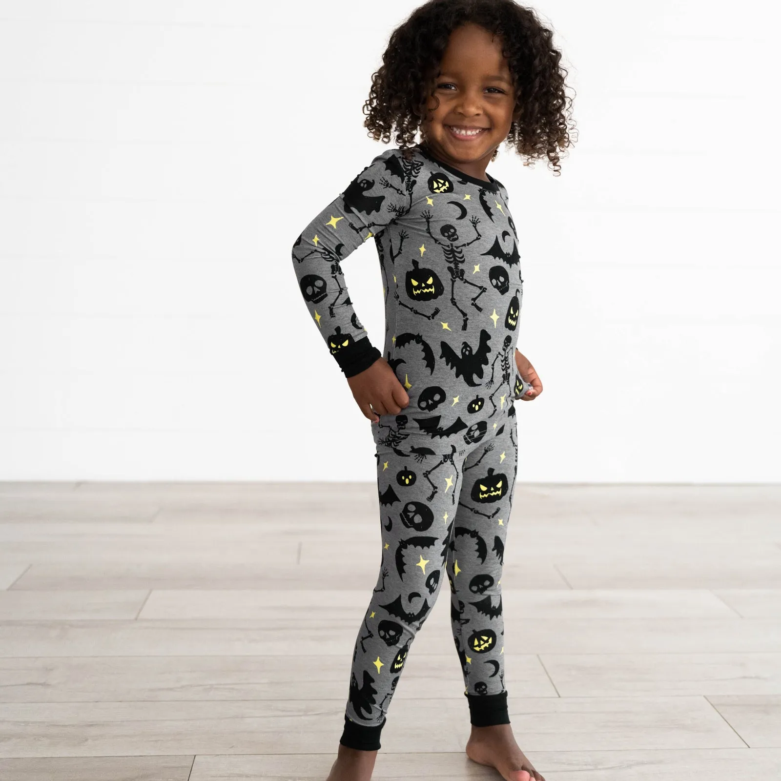 Gray Glowing Ghouls Two-Piece Pajama Set