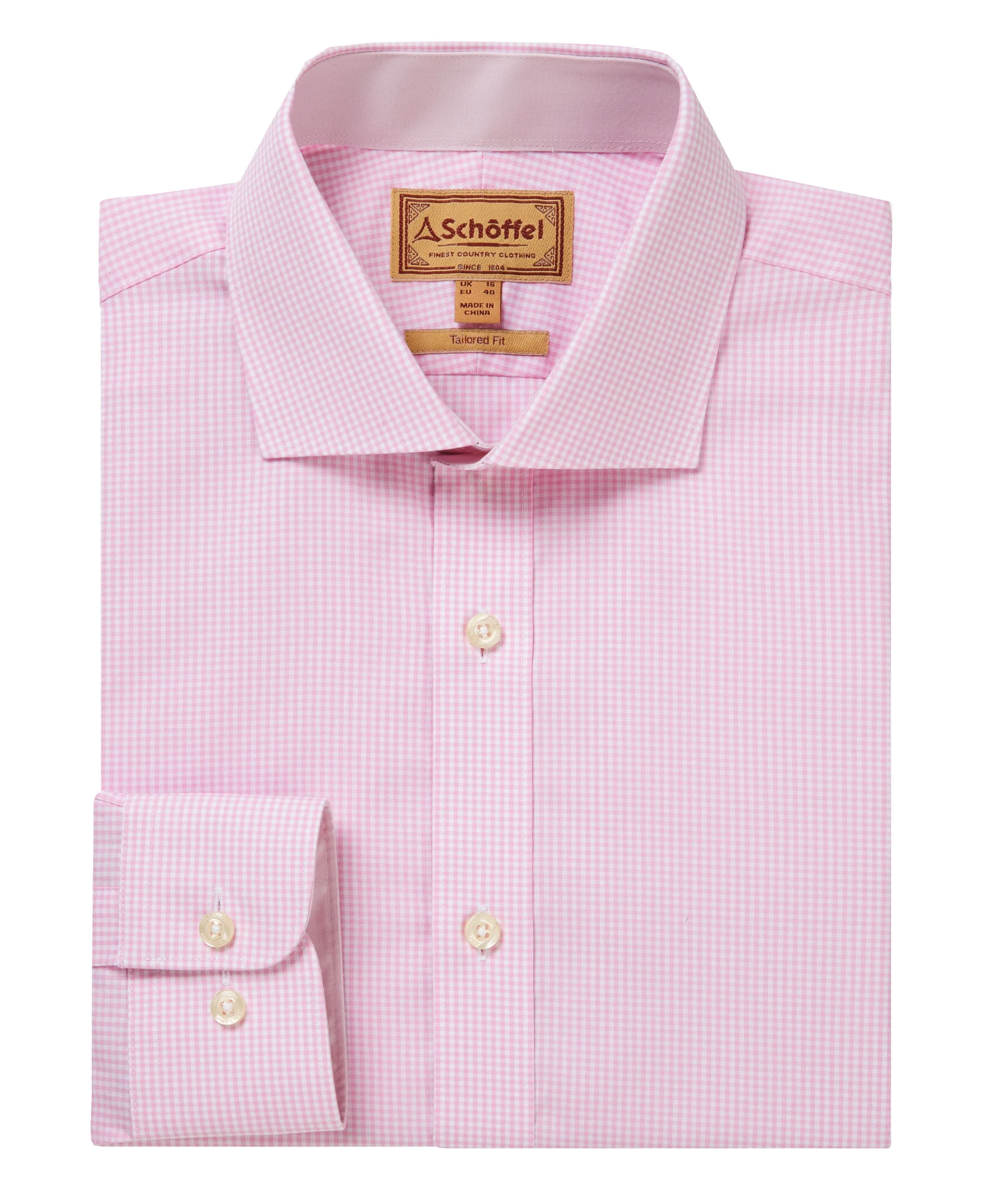 Greenwich Tailored Shirt - Light Pink Micro Check