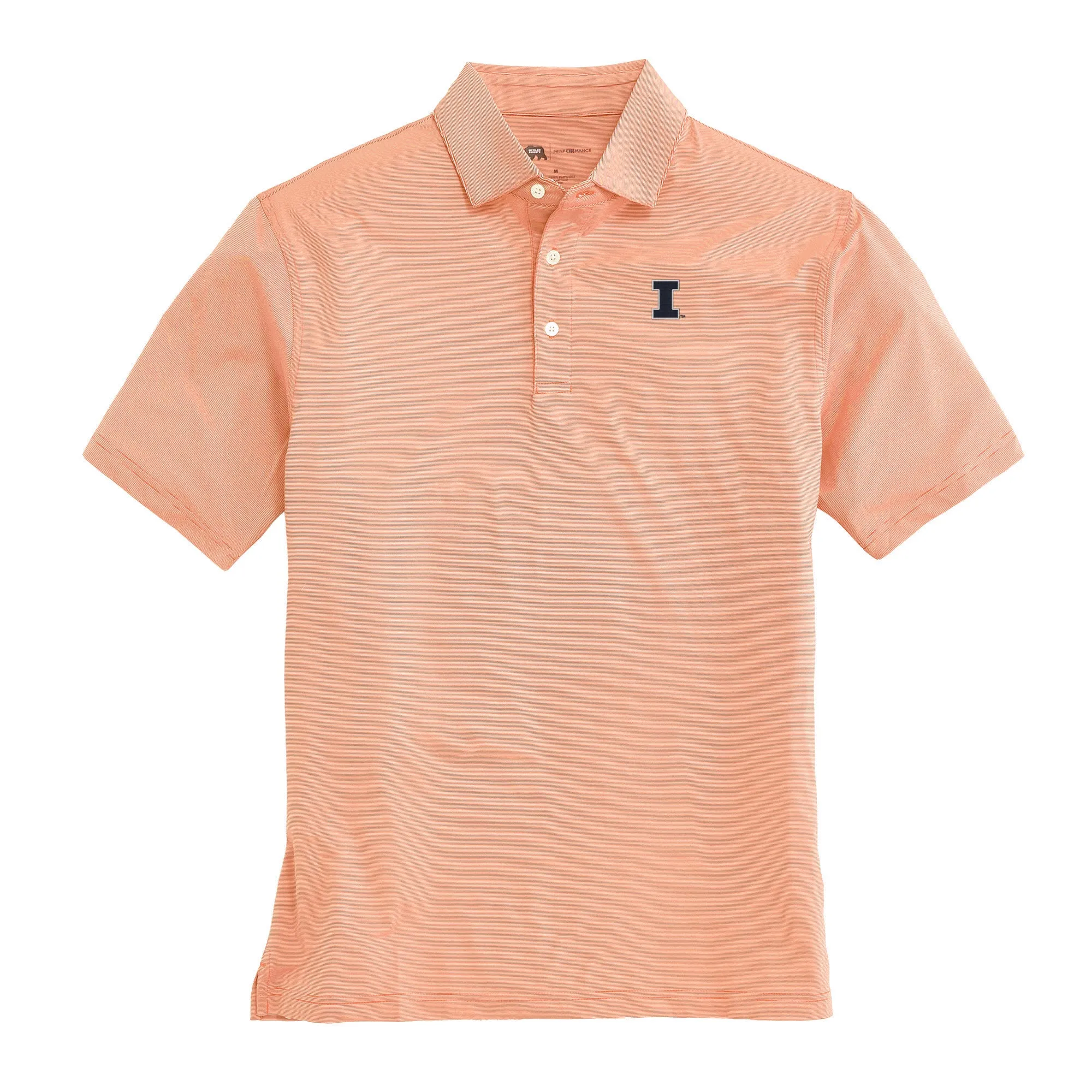 Hairline Stripe Illinois Printed Performance Polo - Orange