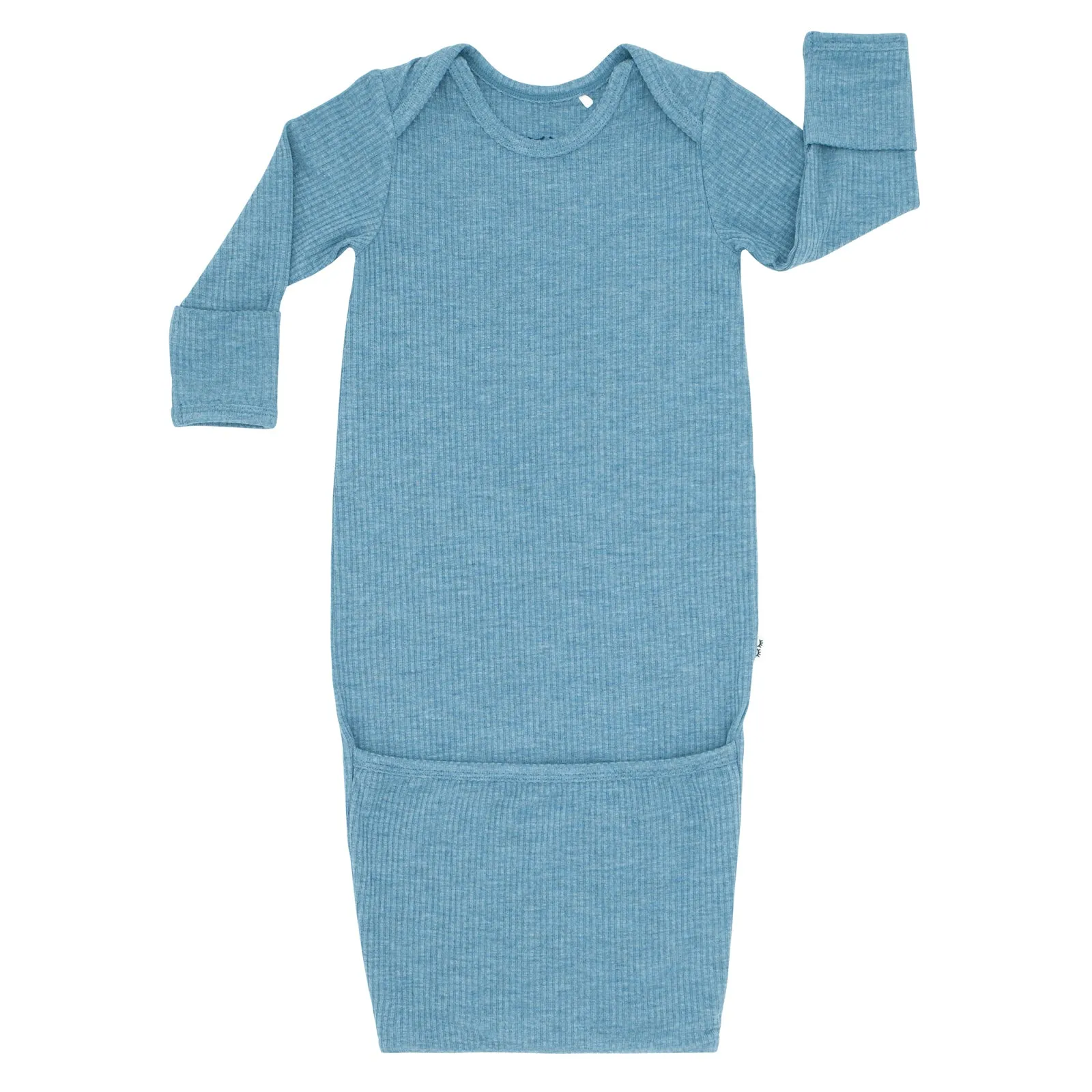 Heather Blue Ribbed Infant Gown