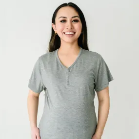 Heather Gray Women's Short Sleeve Pajama Top