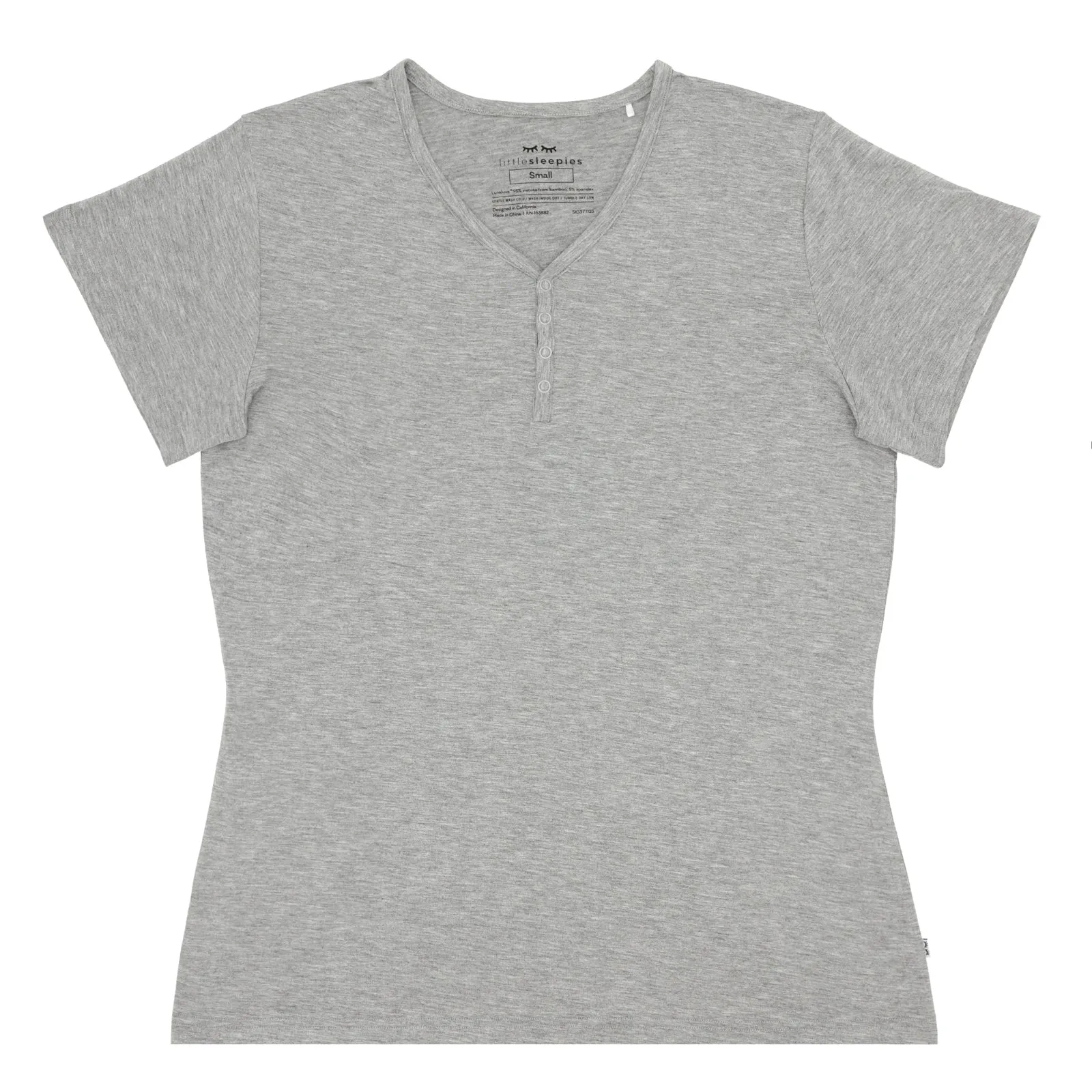 Heather Gray Women's Short Sleeve Pajama Top